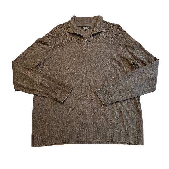 Banana Republic Cashmere Silk Blend, Gray Mens Large L Quarter Zip Sweater - Picture 1 of 8